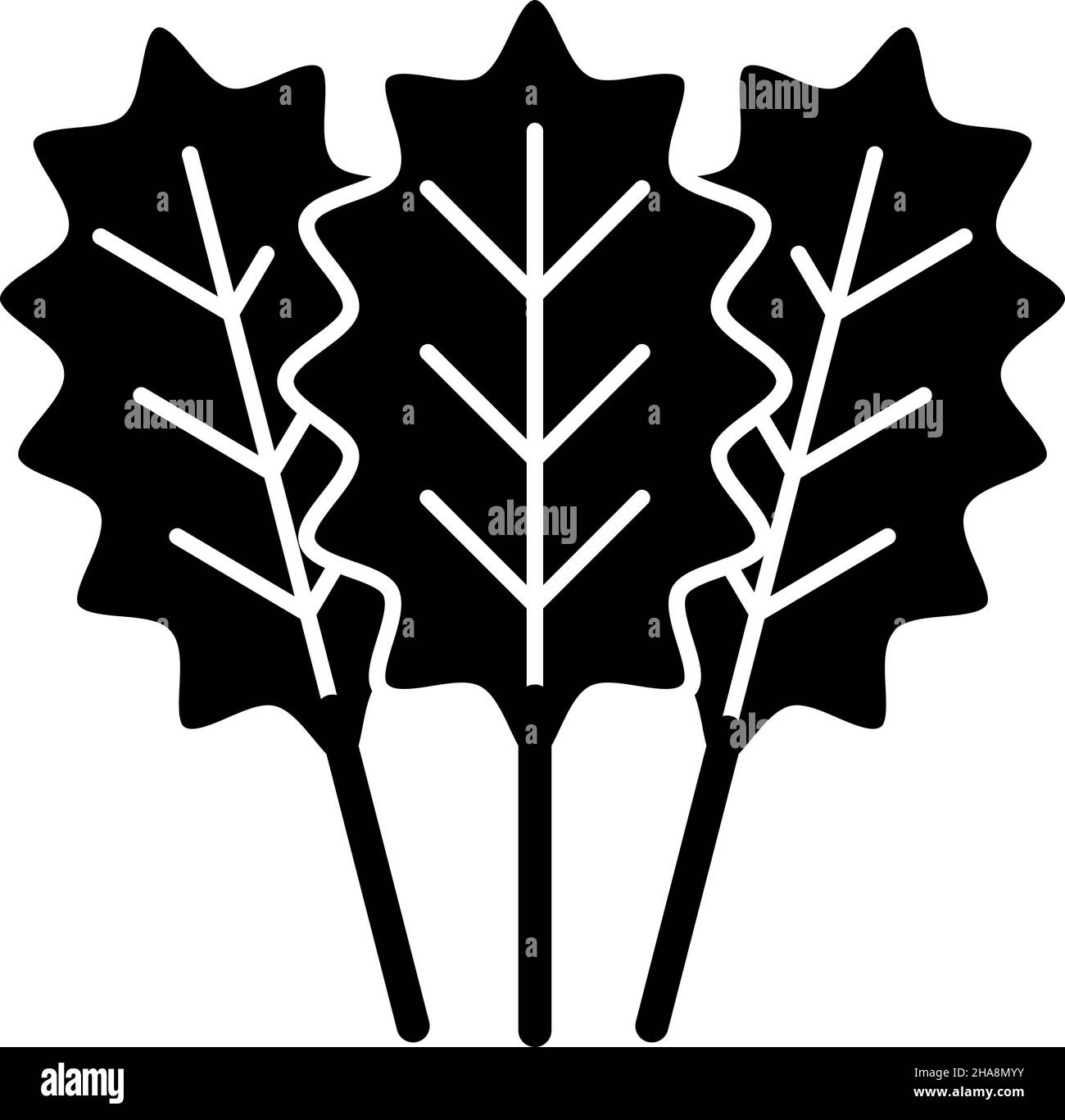 Symbole de glyphe de kale vecteur de légumes Illustration de Vecteur