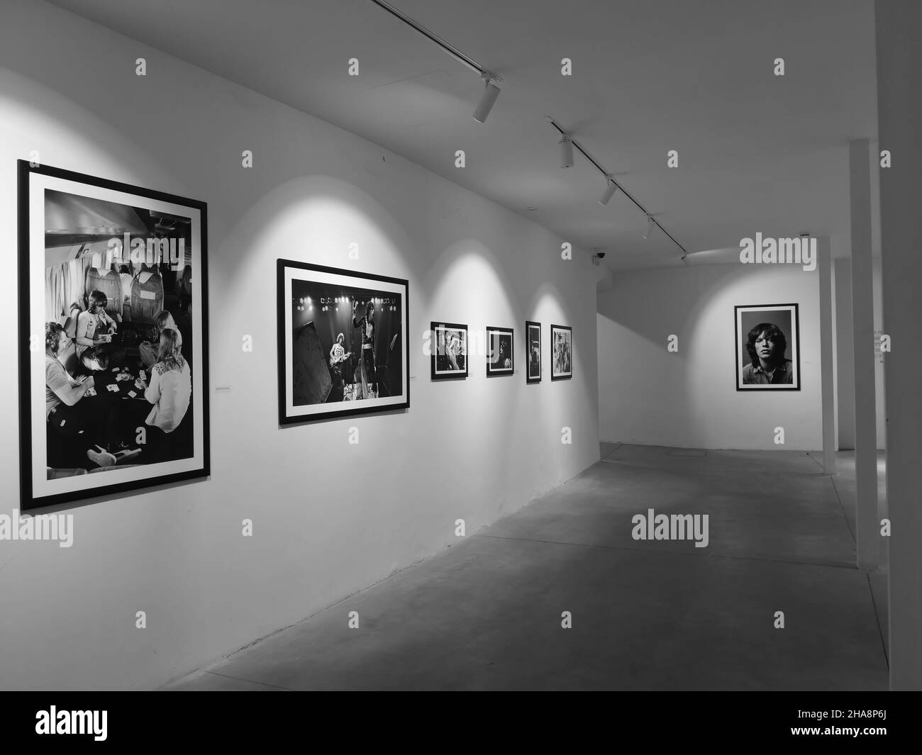 Exposition photo de Jean-Marie Périer au Centro Cultural la Malagueta, Malaga, Andalousie, Espagne. Banque D'Images