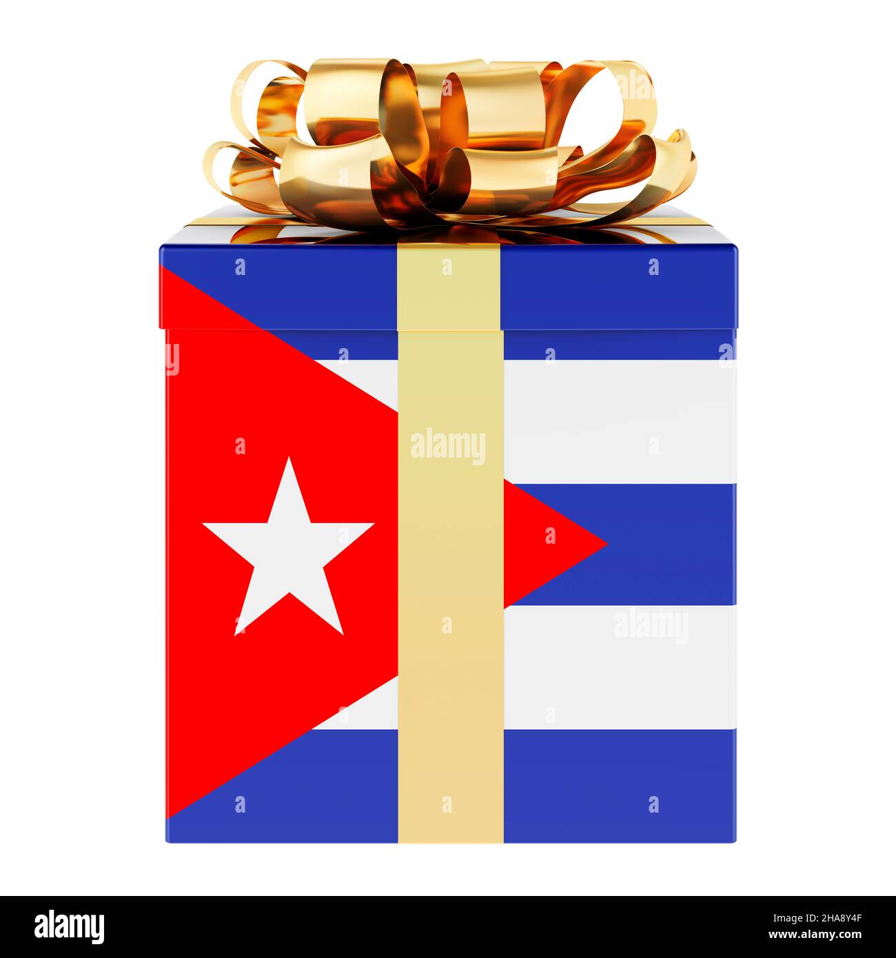 Boîte cadeau avec drapeau cubain.Vacances à Cuba, concept.3D rendu isolé sur  fond blanc Photo Stock - Alamy