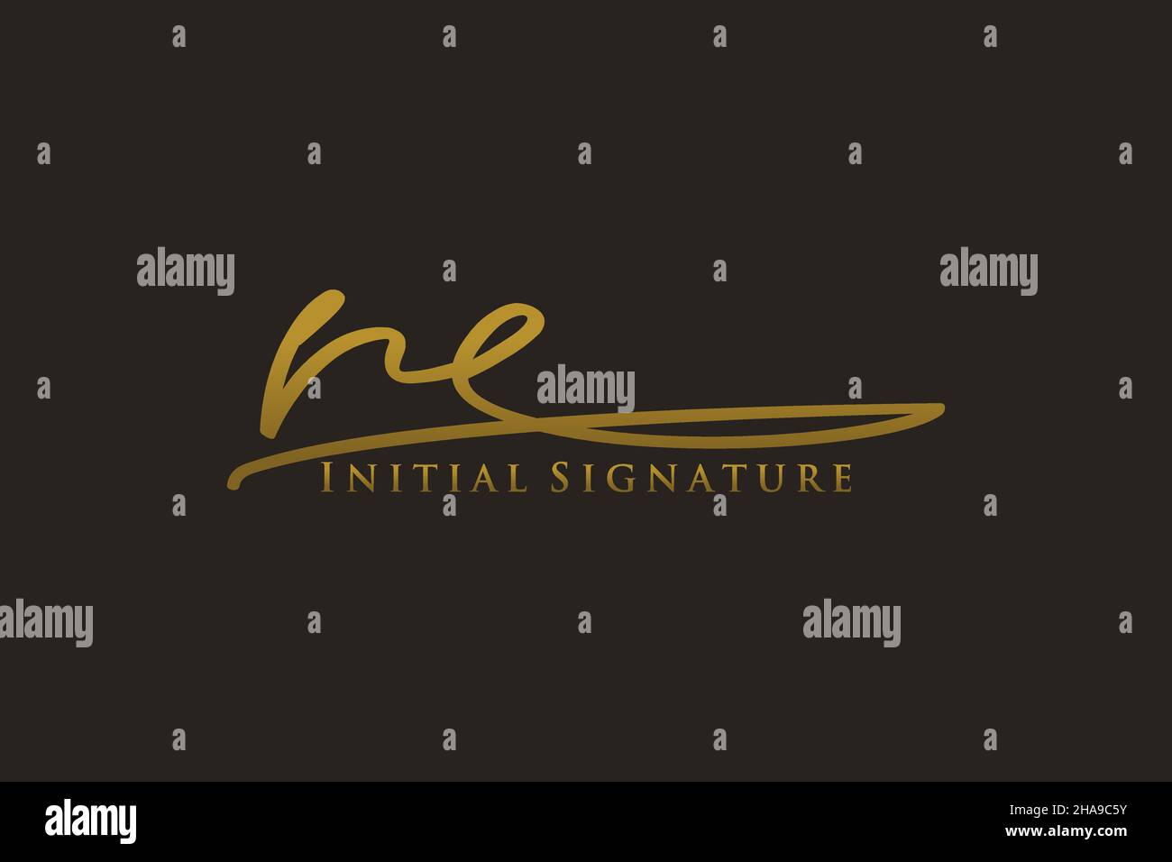 MODÈLE DE logo SIGNATURE LETTRE RE logo élégant.Illustration du vecteur de lettrage calligraphique dessiné à la main. Illustration de Vecteur