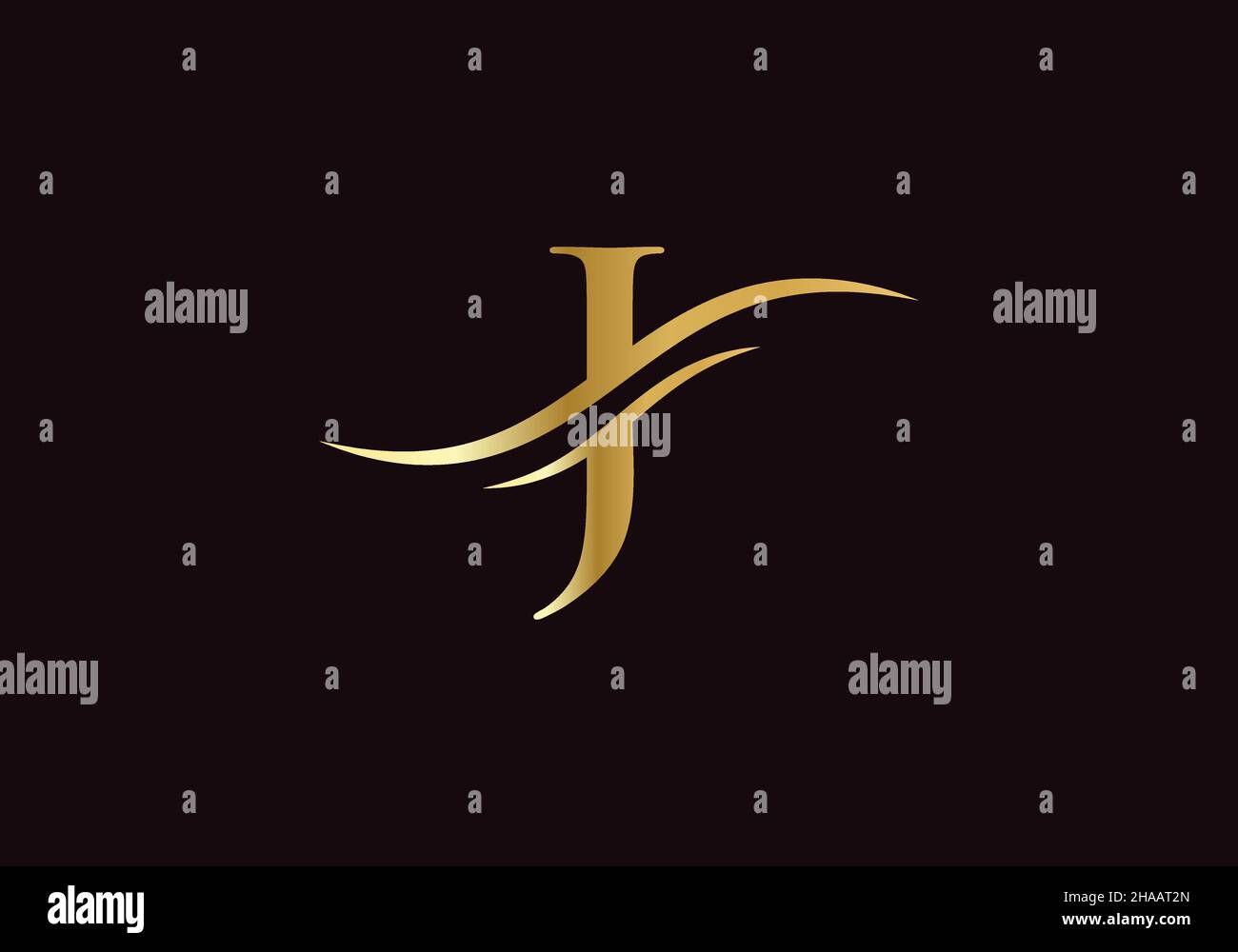 Logo Premium lettre J avec concept vague d'eau.Logo J avec design moderne et tendance.Logo J pour la marque de luxe Illustration de Vecteur