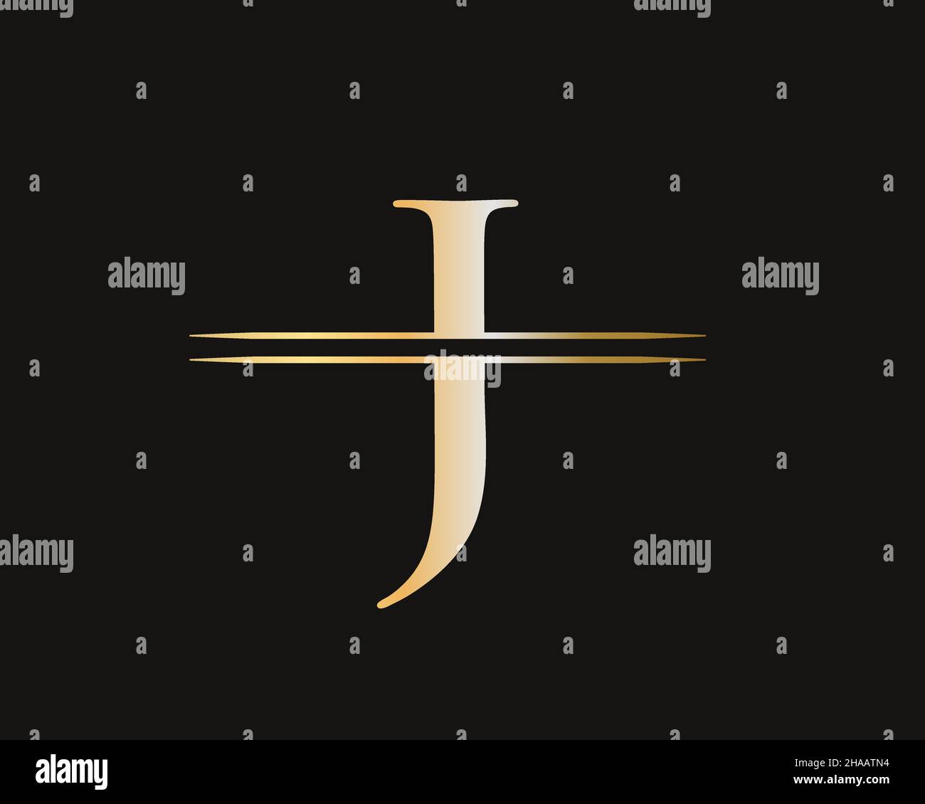 Lettre initiale J logo lié pour l'identité de l'entreprise et de l'entreprise.Modèle moderne avec logo lettre J et tendance Illustration de Vecteur