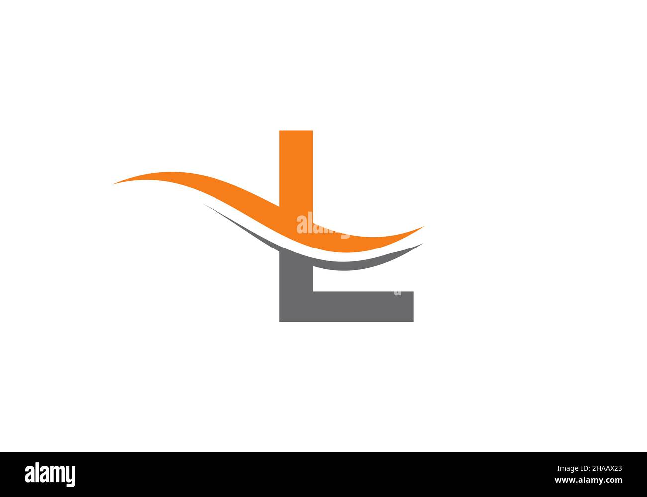 Vecteur de logo Water Wave L.Logo Swoosh lettre L pour l'identité de l'entreprise Illustration de Vecteur