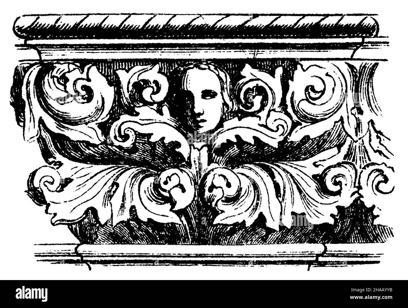 Frise de la capitale au sous-sol du pavillon de fin, dans le hall d'entrée du Palais des Doges à Venise (c.1460)., , (histoire architecturale Banque D'Images