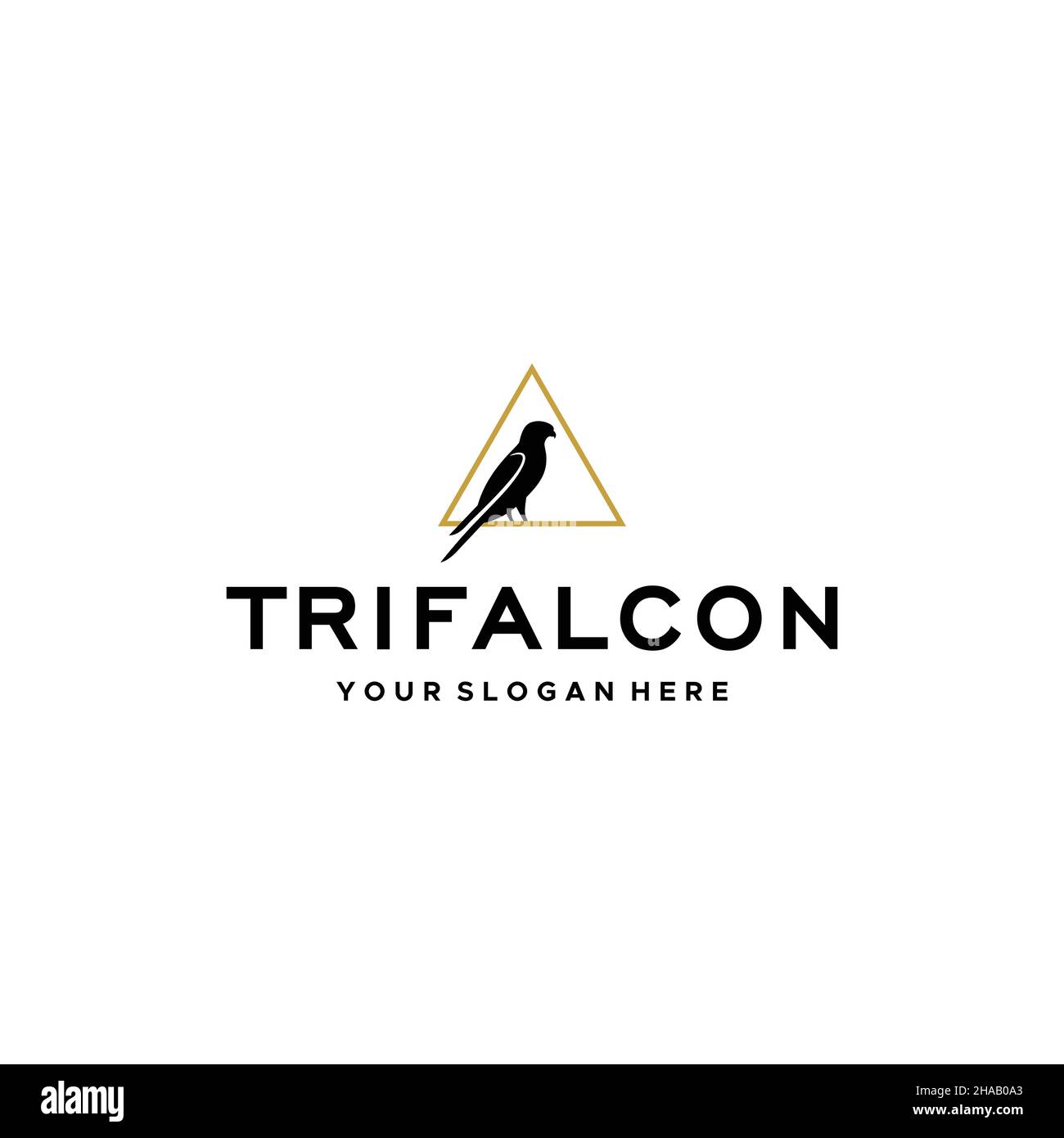 Logo TRIFALCON Bird Wings à marque lettre plate Illustration de Vecteur