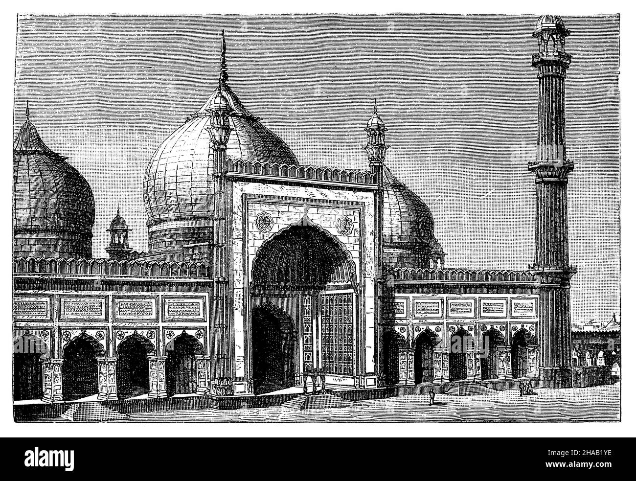 JAMA Masjid (Delhi), , (encyclopédie, 1898), Jama Masjid (Delhi) Banque D'Images