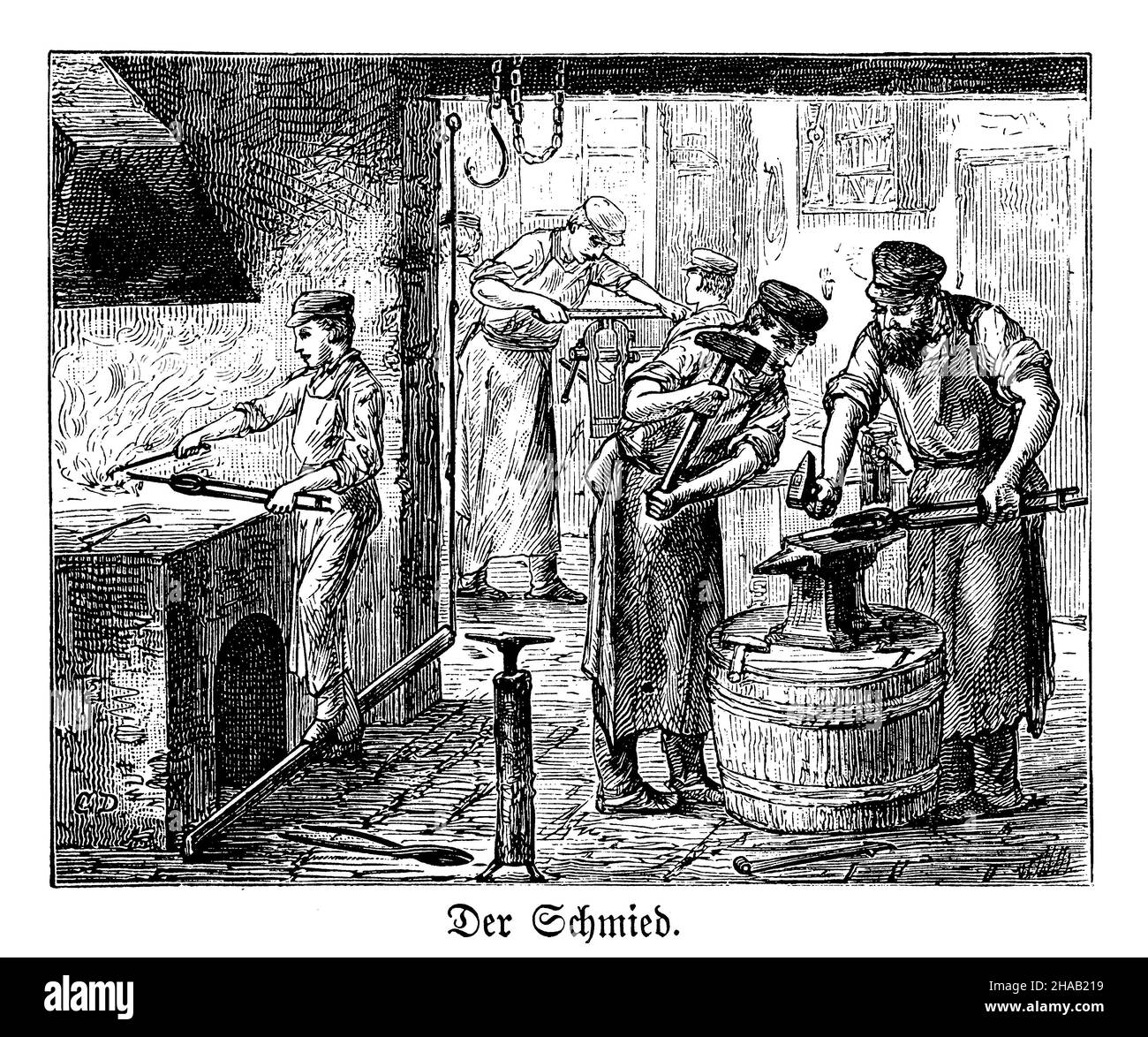Forgeron, , (livre d'images, 1881), Schmied Banque D'Images