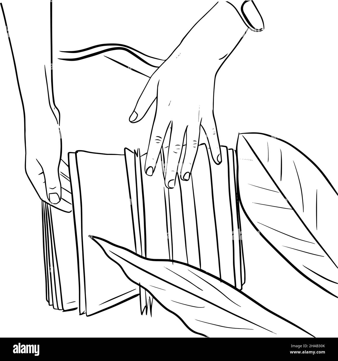 livre ouvert avec deux mains dessus Illustration de Vecteur