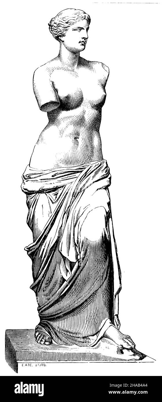 Aphrodite de Melos, Paris, Louvre, , (livre d'histoire culturelle,1892), Aphrodite von Melos, Paris, Louvre, Aphrodite de Mélos,Paris, Louvre Banque D'Images