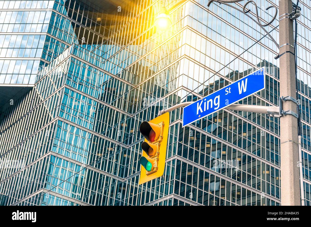 Panneau King Street - centre-ville de Toronto Banque D'Images