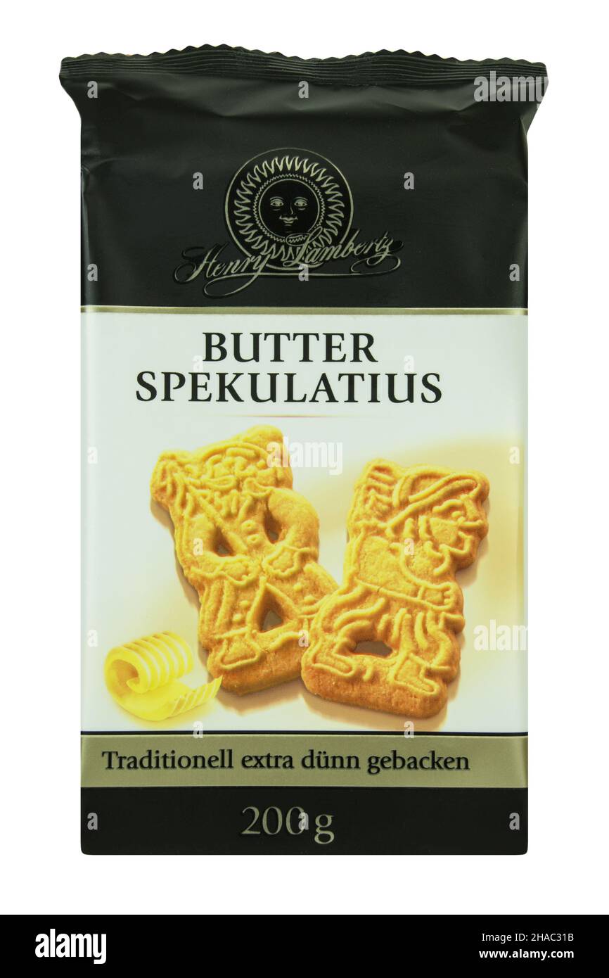 Hambourg, Allemagne - novembre 18 2021 : Henry Lambertz Butter Spekulatius in der Verpackung Banque D'Images