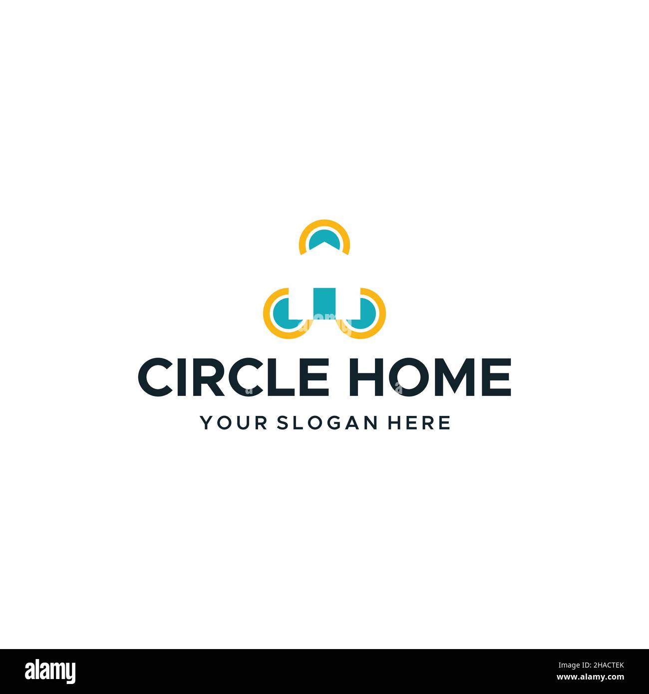 Moderne cercle coloré MAISON bâtiment logo design Illustration de Vecteur