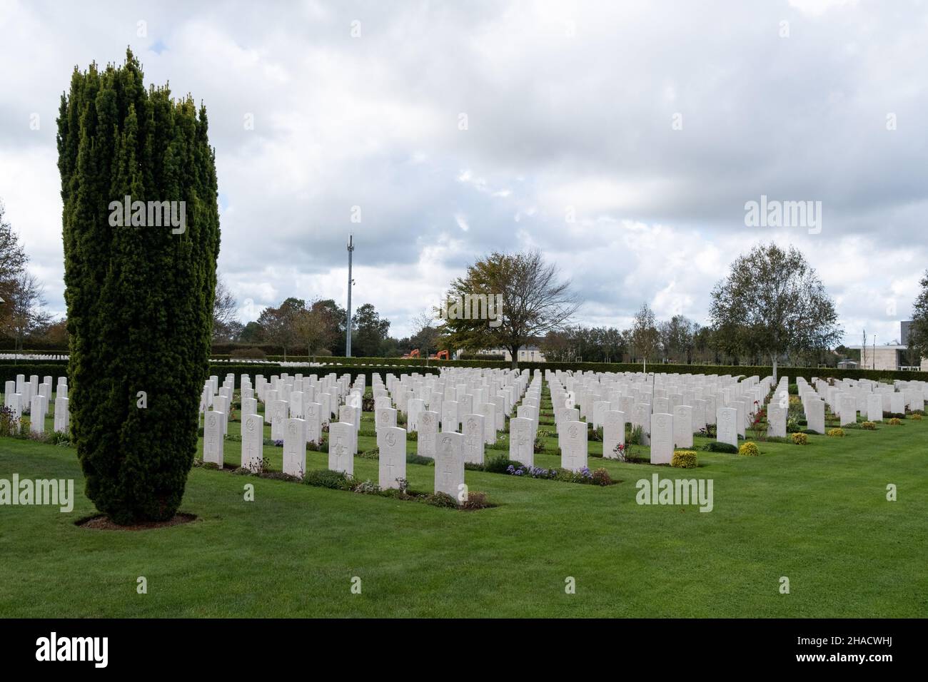 France, Normandie, le 2020-10-11.Cimetière militaire britannique de Bayeux.Photo de Martin Bertrand.France, Normandie, le 2020-10-11.Cimetière militair Banque D'Images