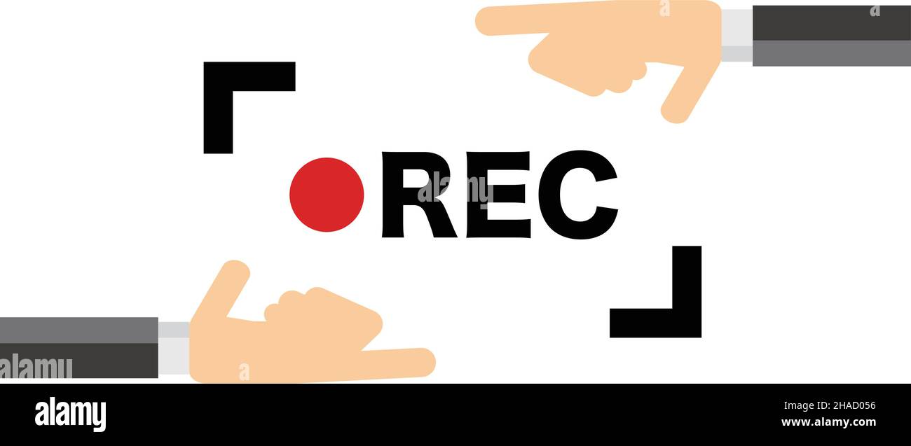 Il est fortement donné l'impression de REC. Illustration de Vecteur