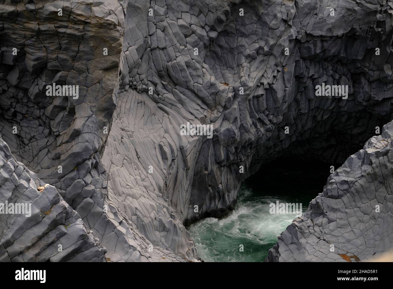 La gorge de la rivière Alcantara, Sicile, Italie Banque D'Images