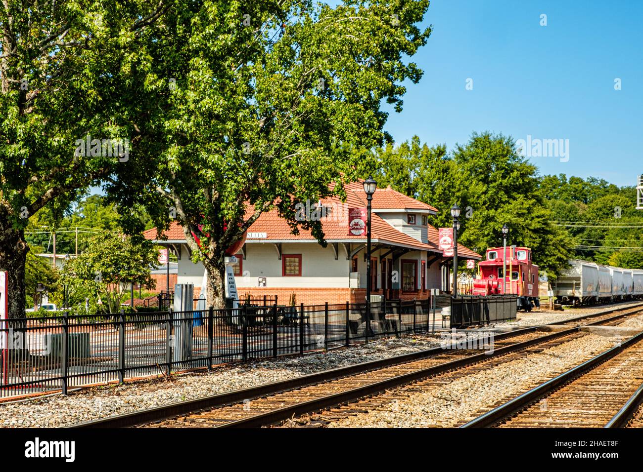 Cornelia Railroad Depot, Grant place, Cornelia, Géorgie Banque D'Images