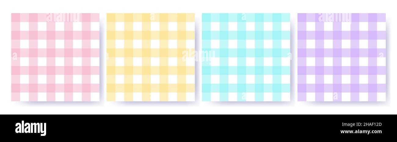 Ensemble de motifs Vichy sans coutures dans des tons pastel.Design Vichy pour le textile décoratif des fêtes de Pâques.Motif à carreaux pour le tissu - couverture de pique-nique, tablec Illustration de Vecteur Ensemble de motifs Vichy sans coutures dans des tons pastel.Design Vichy pour le textile décoratif des fêtes de Pâques.Motif à carreaux pour le tissu - couverture de pique-nique, tablec Illustration de Vecteur