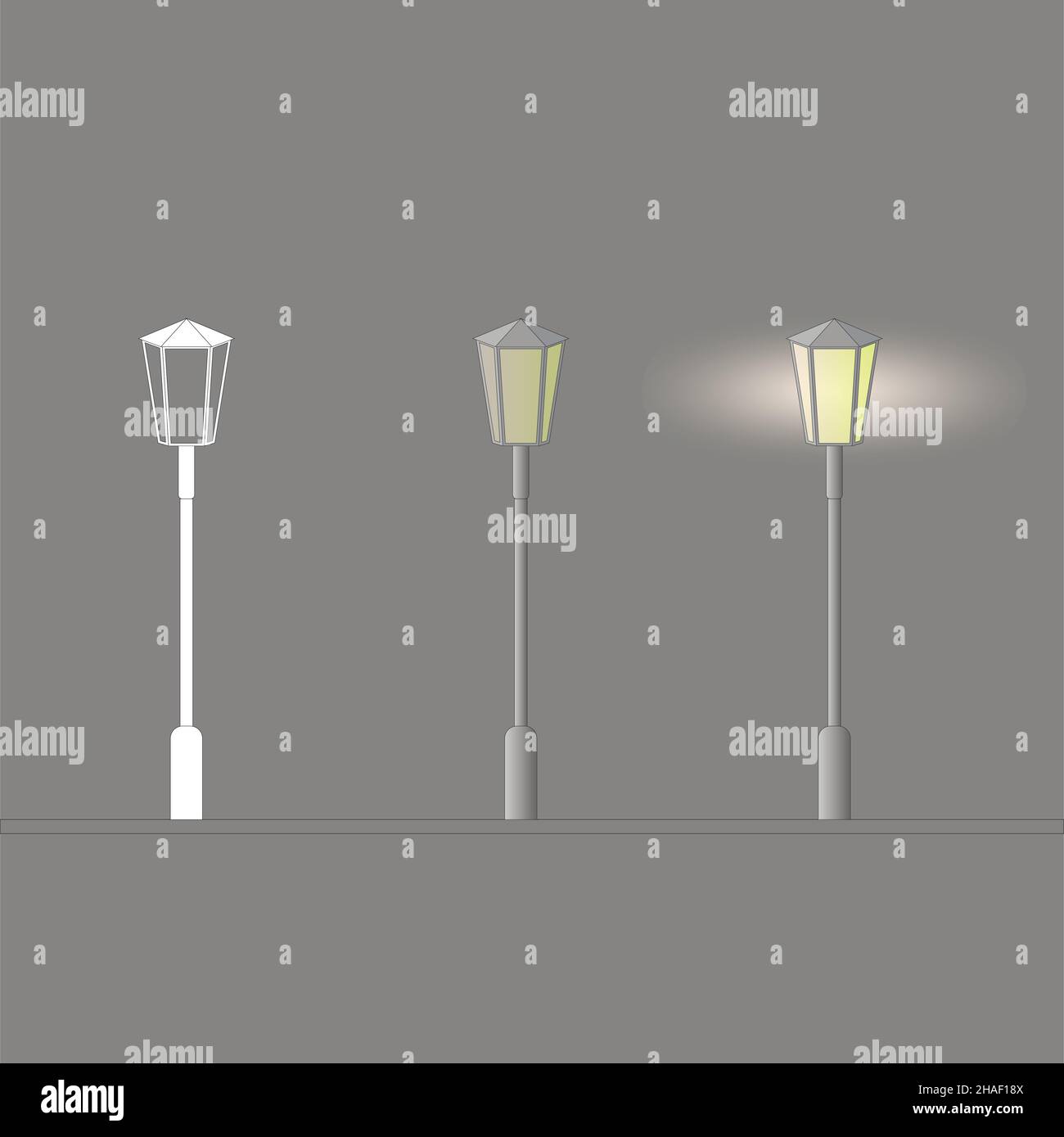Street LAMP, options pour les images.Éclairage électrique des rues.Illustration vectorielle. Illustration de Vecteur