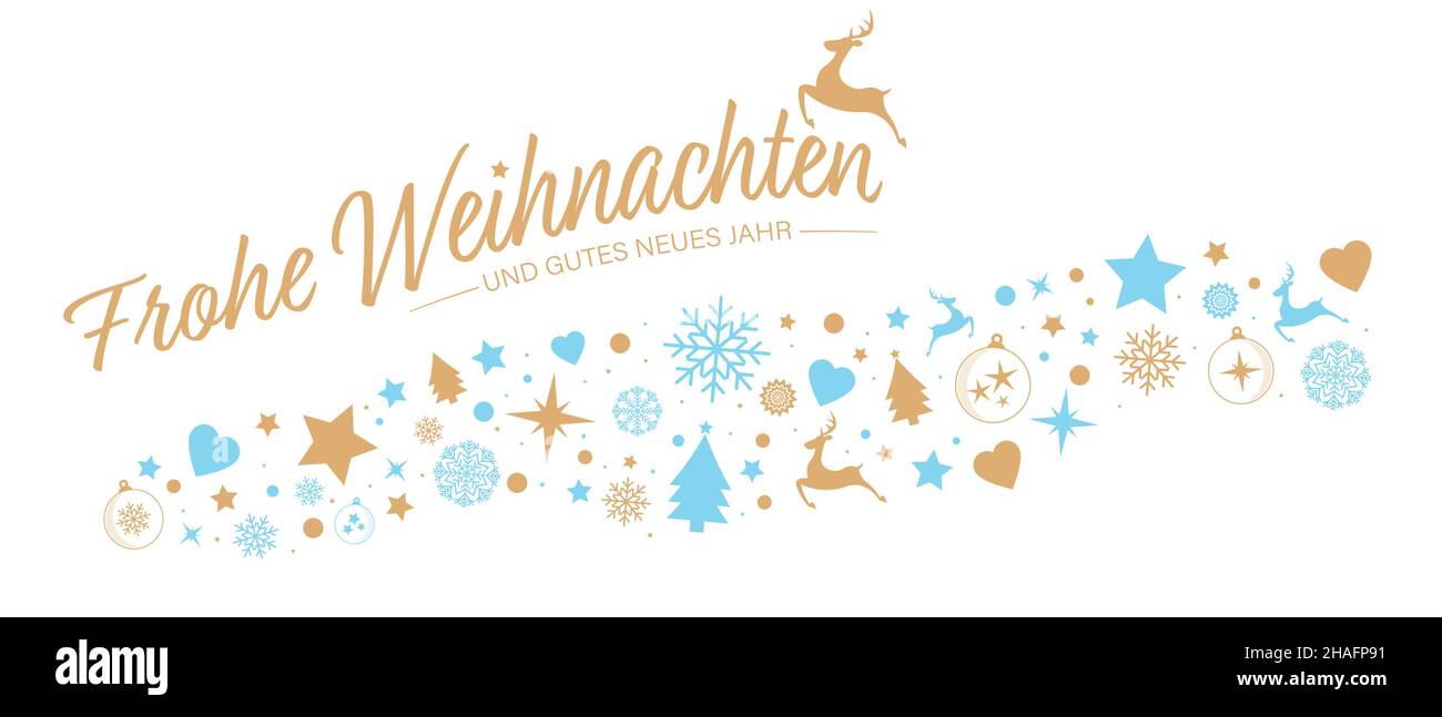 Frühen Weihnachten und gutes neues Jahr.Langue allemande.Traduction: Joyeux Noël et Bonne Année. Illustration de Vecteur
