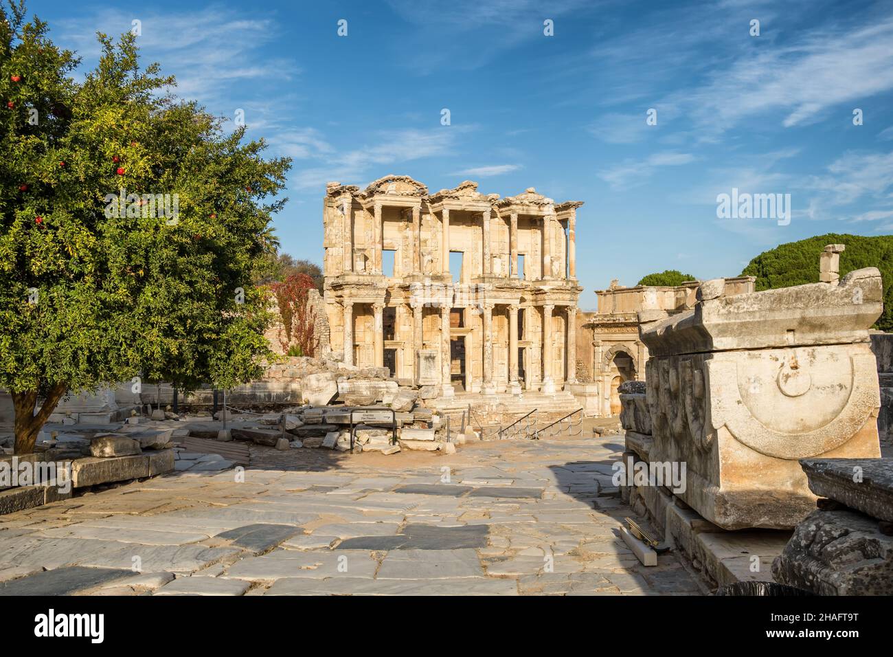 Bibliothèque de Celsus dans la ville antique d'Éphèse, Turquie Banque D'Images