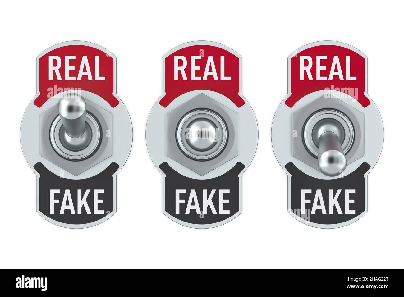 basculer l'interrupteur sur fond blanc.Illustration 3D isolée Banque D'Images