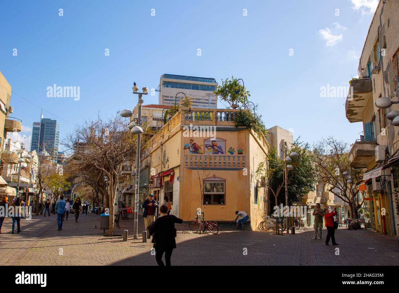 Israël, tel Aviv, rue piétonne Nachlat Benyamin et marché des artistes Banque D'Images