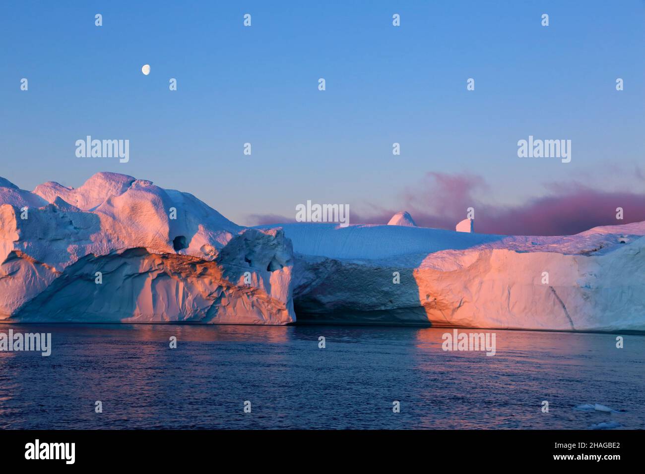 Les icebergs de l', fjord glacé d'Ilulissat, Groenland, baie de Disko, régions polaires Banque D'Images