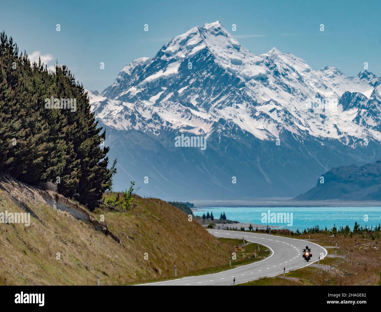 Lac Pukaki et Mont Cook sur l'île du Sud de la Nouvelle-Zélande Banque D'Images