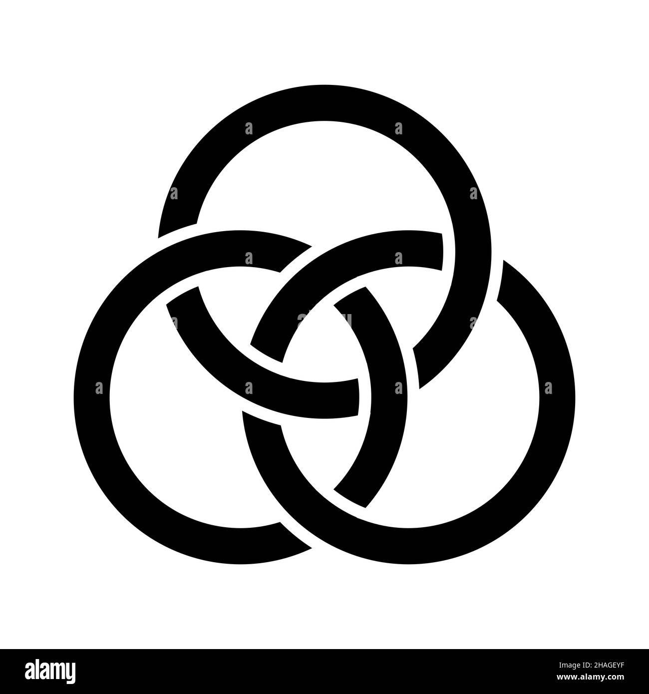 Cercle interconnecté, concept de logo, illustration vectorielle de trois anneaux connectés Illustration de Vecteur