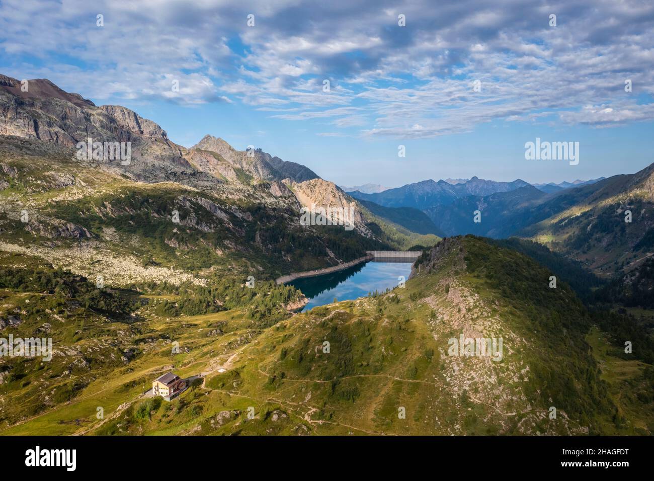 Vue d'été sur Lago di Fregebogia.Carona, Val Brembana, Alpi Orobie, Bergame, province de Bergame,Lombardie, Italie, Europe. Banque D'Images