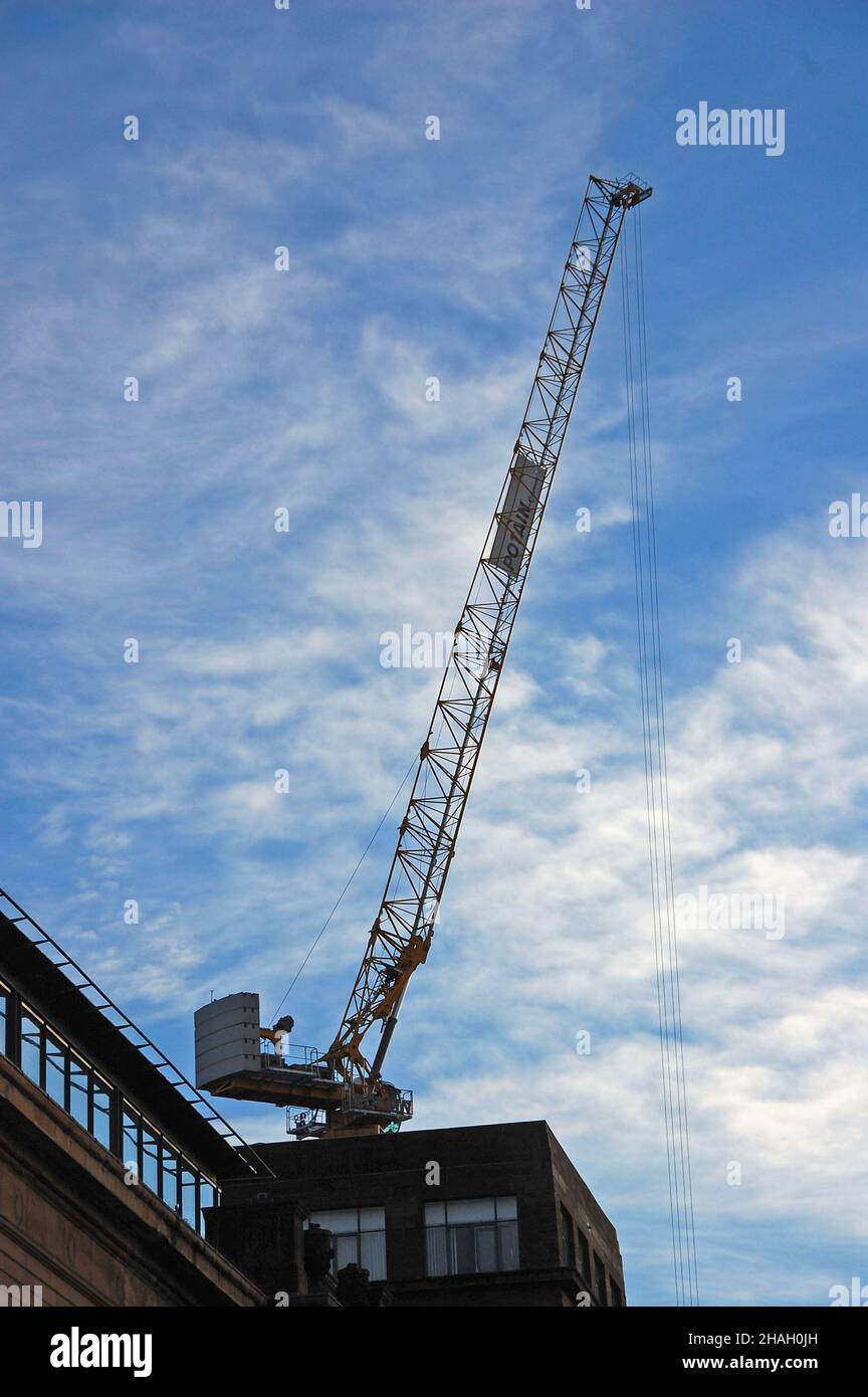 Grue de tour.Glasgow, Écosse, Royaume-Uni, Europe. Banque D'Images