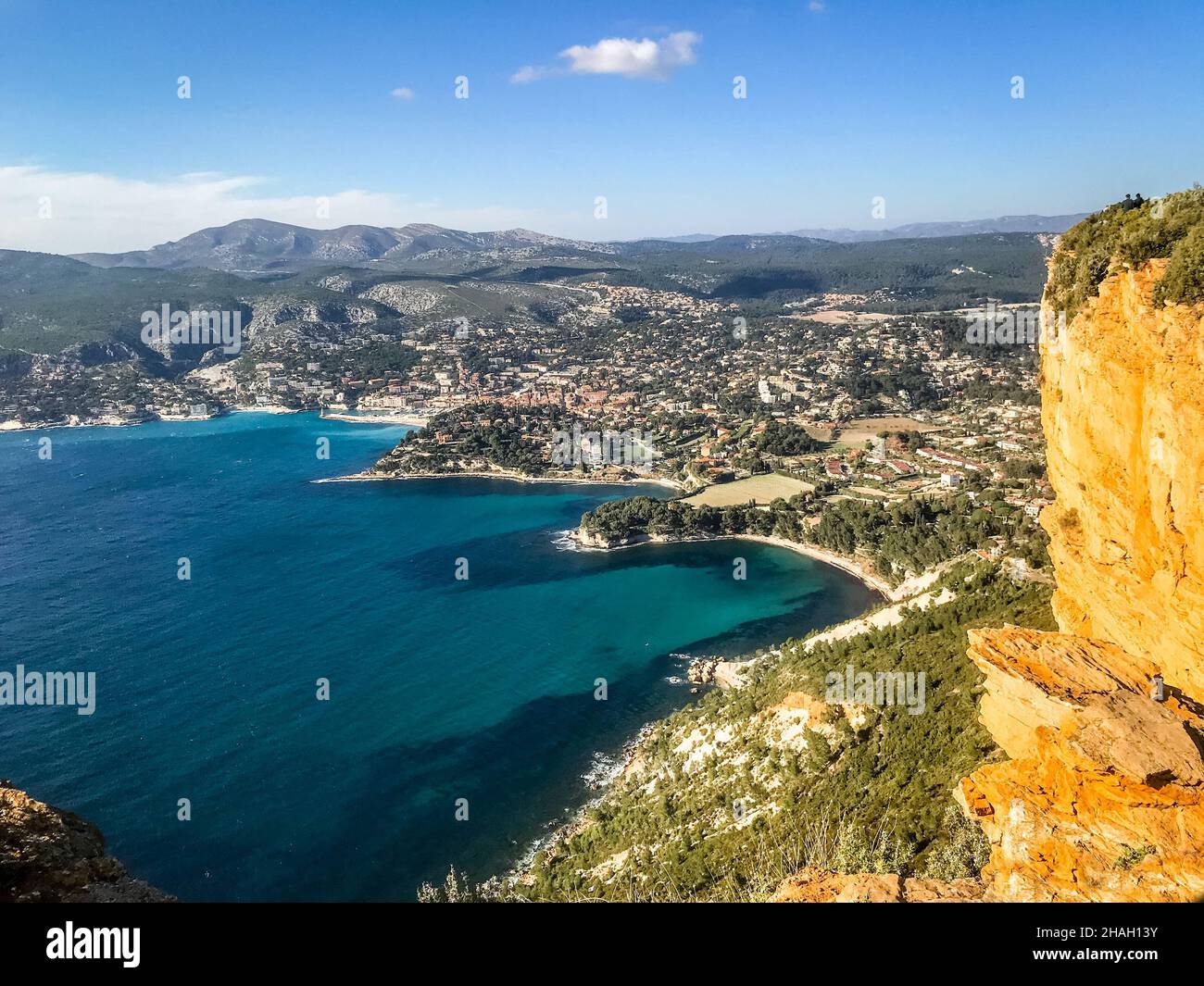 Paysages marins et montagnes de Calanques, criques de Cassis, France Banque D'Images