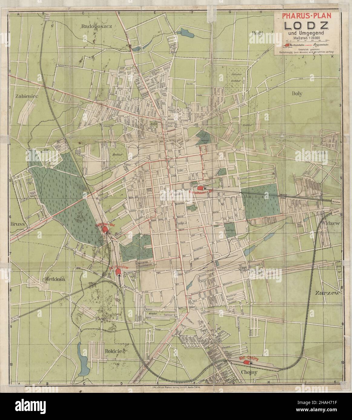Carte de Lodz, carte de Lodz, Lodz Plan, Lodz Print, carte de Old Lodz, carte de Lodz vintage, carte de Lodz rétro, carte de Łódź, impression de Łódź, affiche ancienne de Łódź, cartes de Pologne Banque D'Images