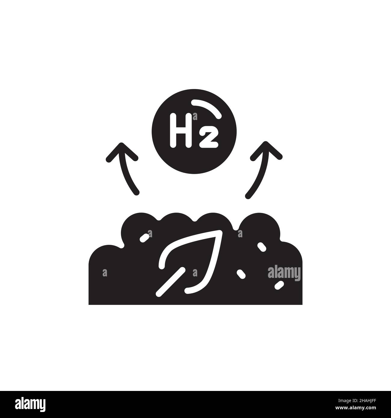 Icône de la ligne de couleur biomasse H2.Énergie hydrogène.Elément vectoriel isolé.Pictogramme de contour pour la page Web, l'application mobile, la promotion Illustration de Vecteur