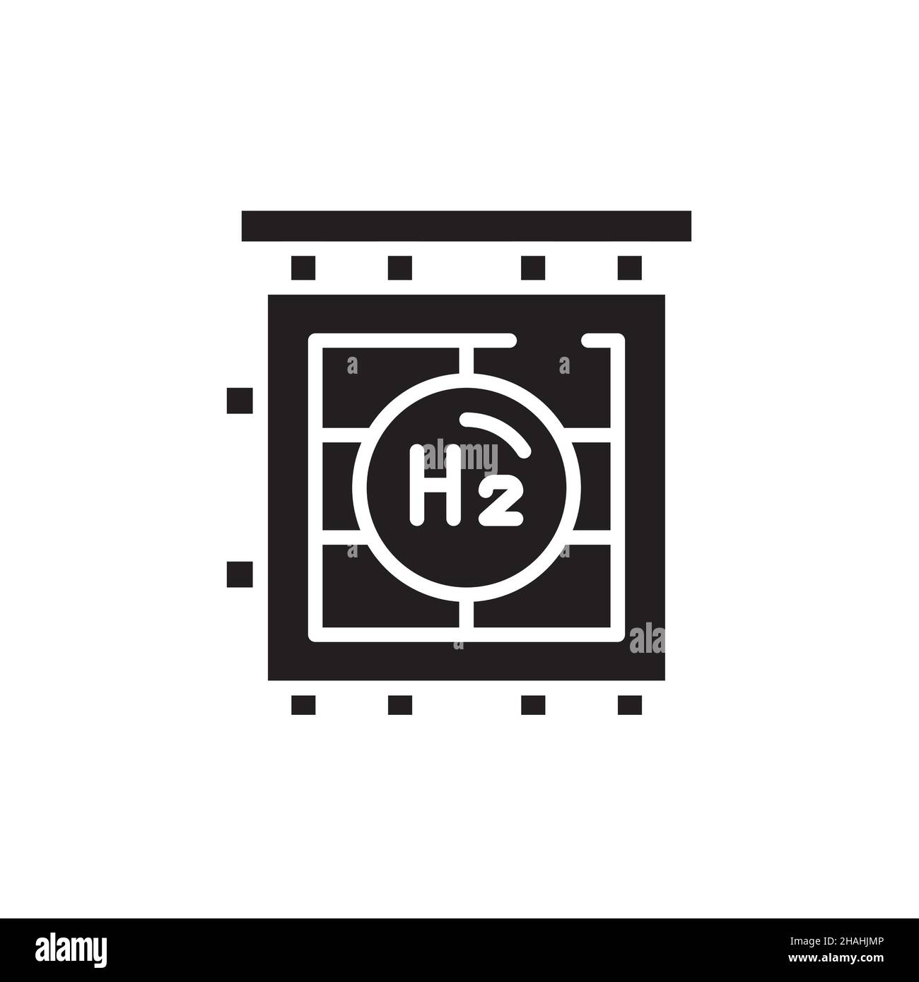 Icône de la ligne de couleur H2 des bouteilles de stockage.Énergie hydrogène.Elément vectoriel isolé.Pictogramme de contour pour la page Web, l'application mobile, la promotion Illustration de Vecteur