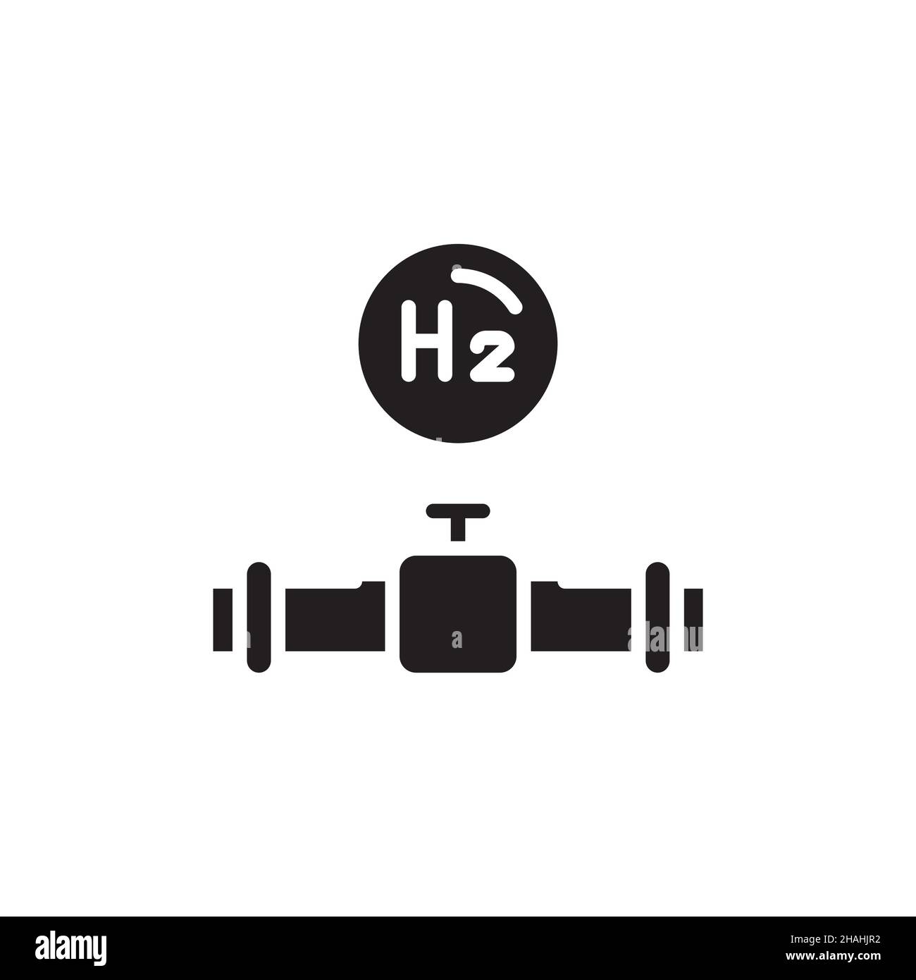 Icône de ligne de couleur H2 pour l'exportation et l'importation.Énergie hydrogène.Elément vectoriel isolé.Pictogramme de contour pour la page Web, l'application mobile, la promotion Illustration de Vecteur