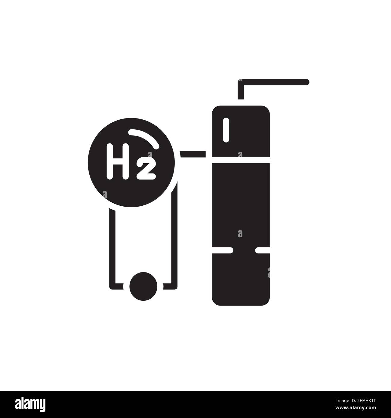 Icône de la ligne de couleur production H2.Énergie hydrogène.Elément vectoriel isolé.Pictogramme de contour pour la page Web, l'application mobile, la promotion Illustration de Vecteur