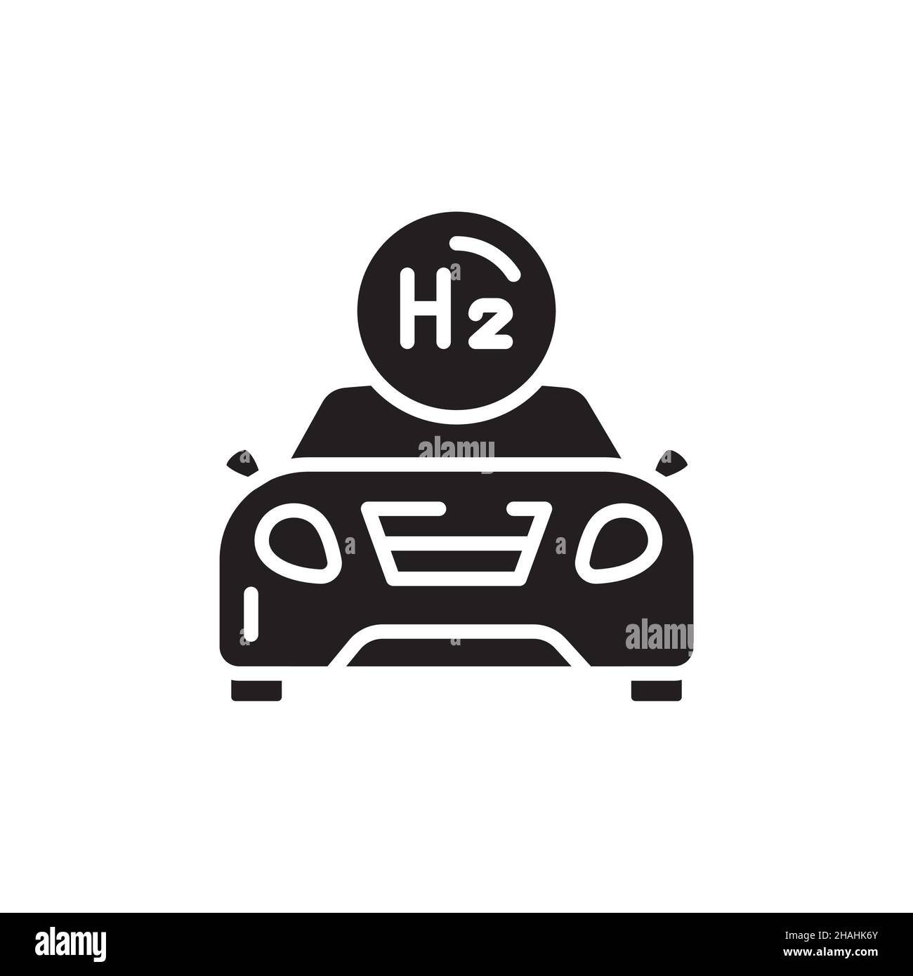 Le transport utilise l'icône de ligne de couleur H2.Énergie hydrogène.Elément vectoriel isolé.Pictogramme de contour pour la page Web, l'application mobile, la promotion Illustration de Vecteur