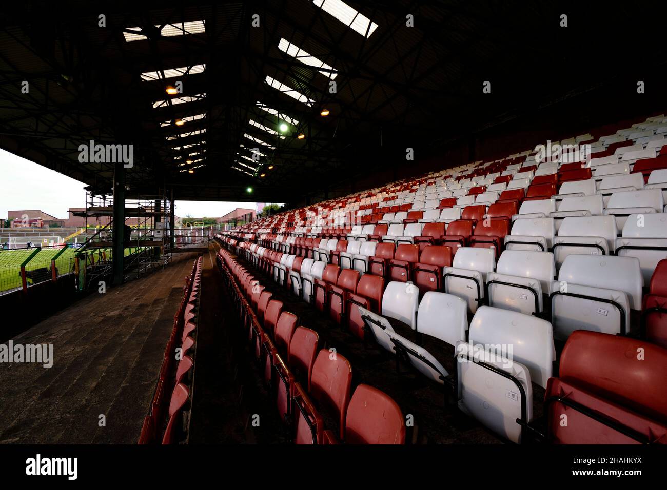 The Oval, Belfast.Accueille le club de la ligue irlandaise Glentoran FC. Banque D'Images