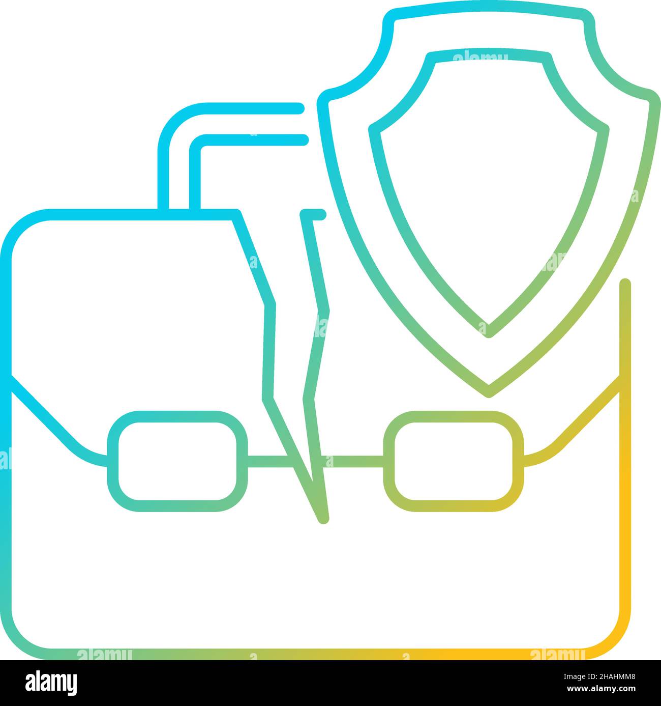 Icône de vecteur linéaire de gradient d'assurance-chômage Illustration de Vecteur