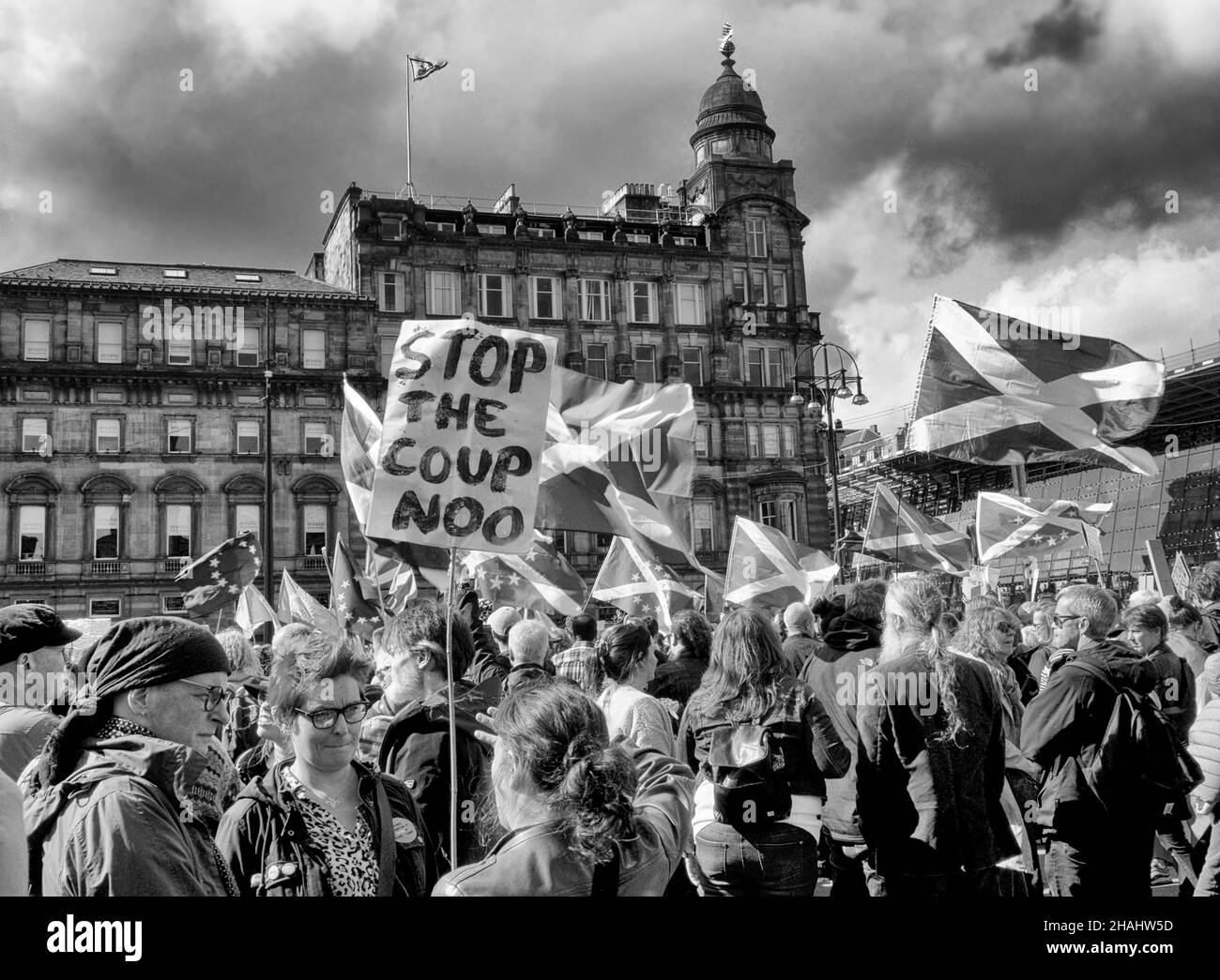 Rassemblement Pro-Scottish Independence à George Square, Glasgow.2 novembre 2019. Banque D'Images
