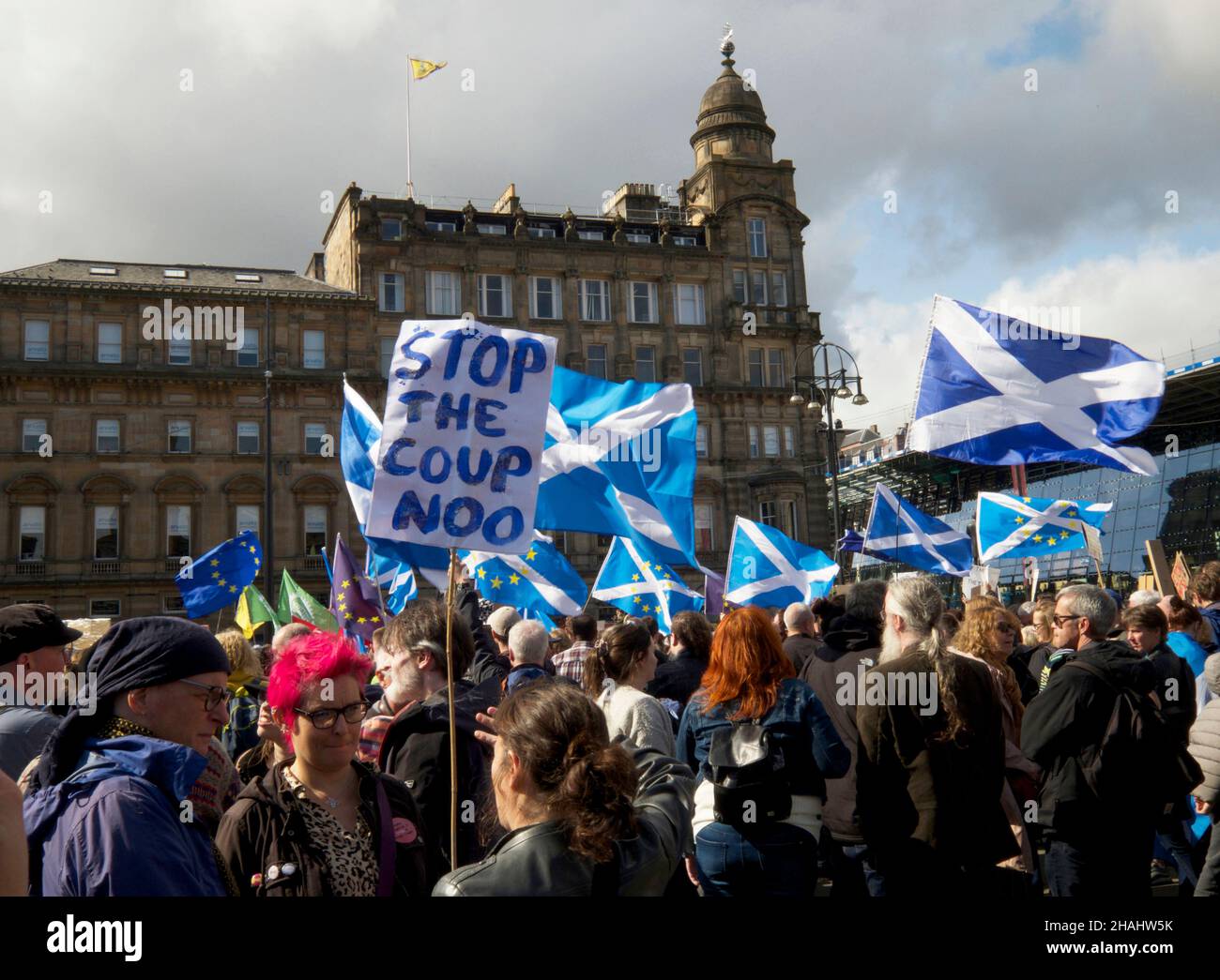 Rassemblement Pro-Scottish Independence à George Square, Glasgow.2 novembre 2019. Banque D'Images