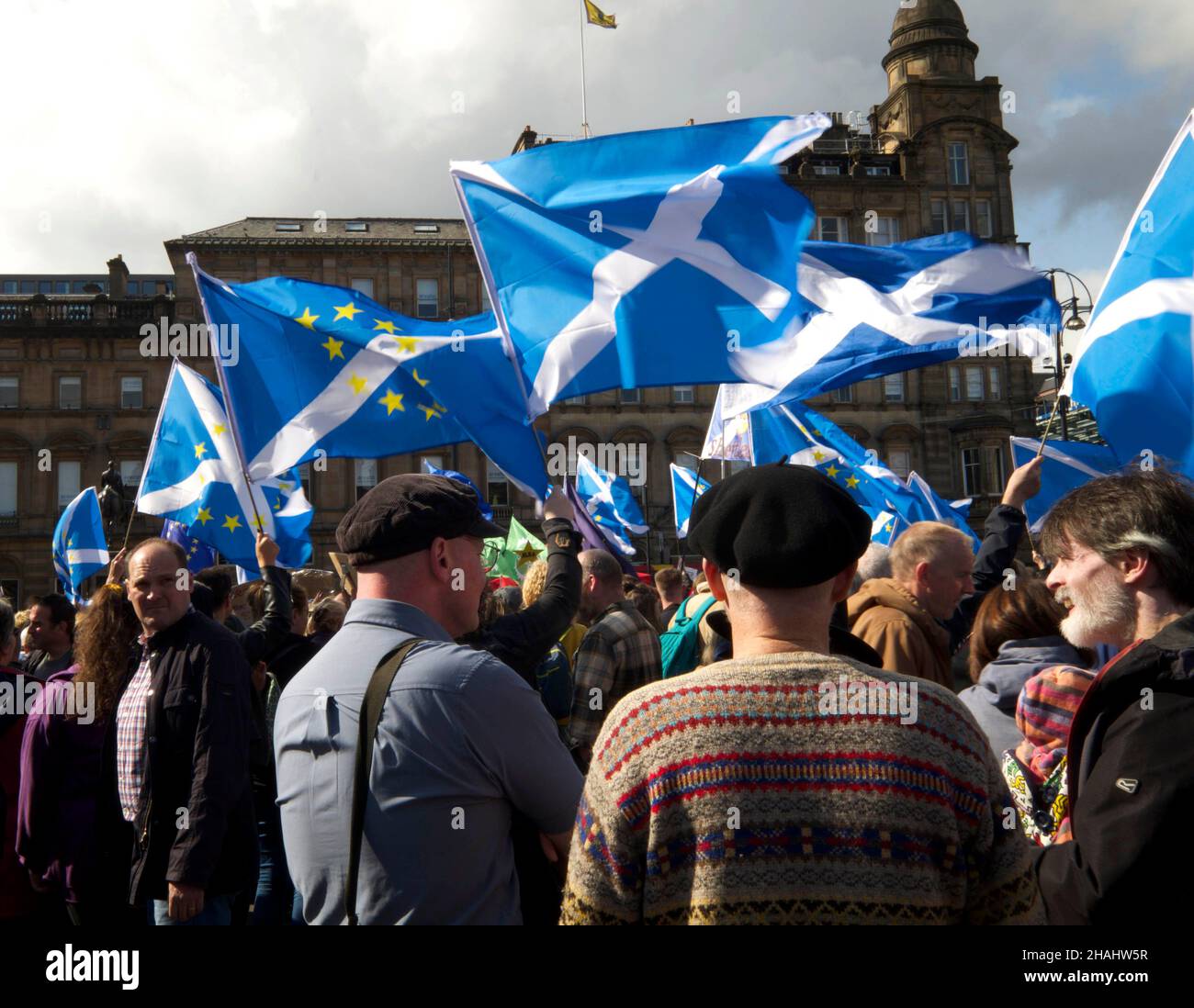 Rassemblement Pro-Scottish Independence à George Square, Glasgow.2 novembre 2019. Banque D'Images