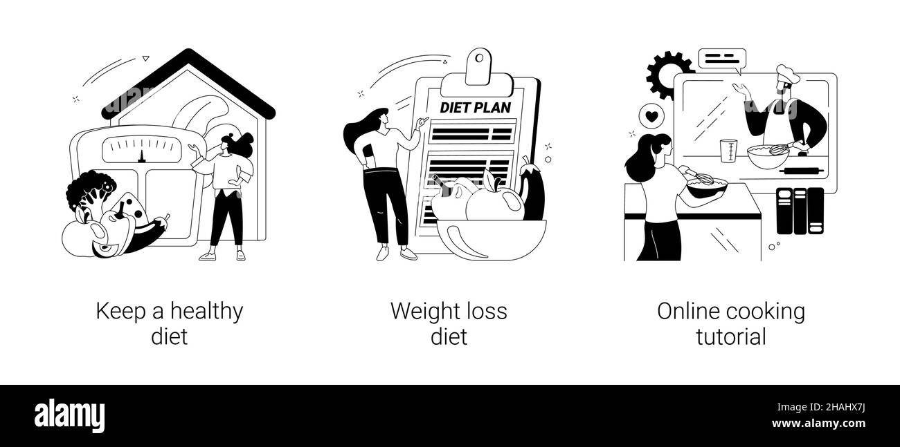 Conseils sur l'alimentation et la nutrition illustrations vectorielles abstraites de concept. Illustration de Vecteur