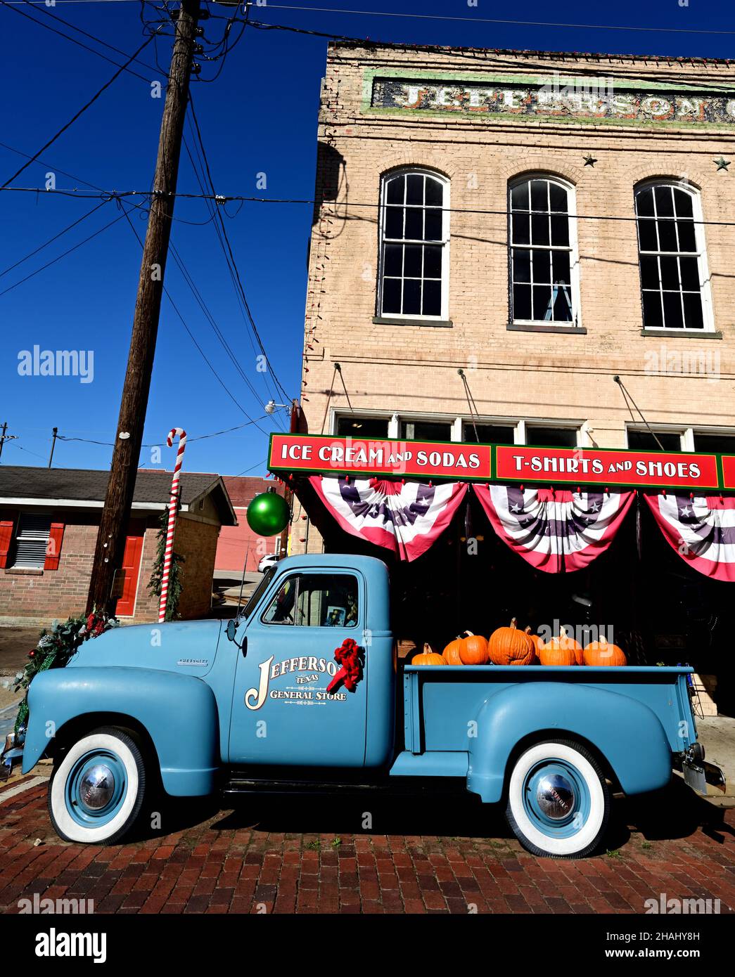 Pick-up Texas avec Pumkins Banque D'Images