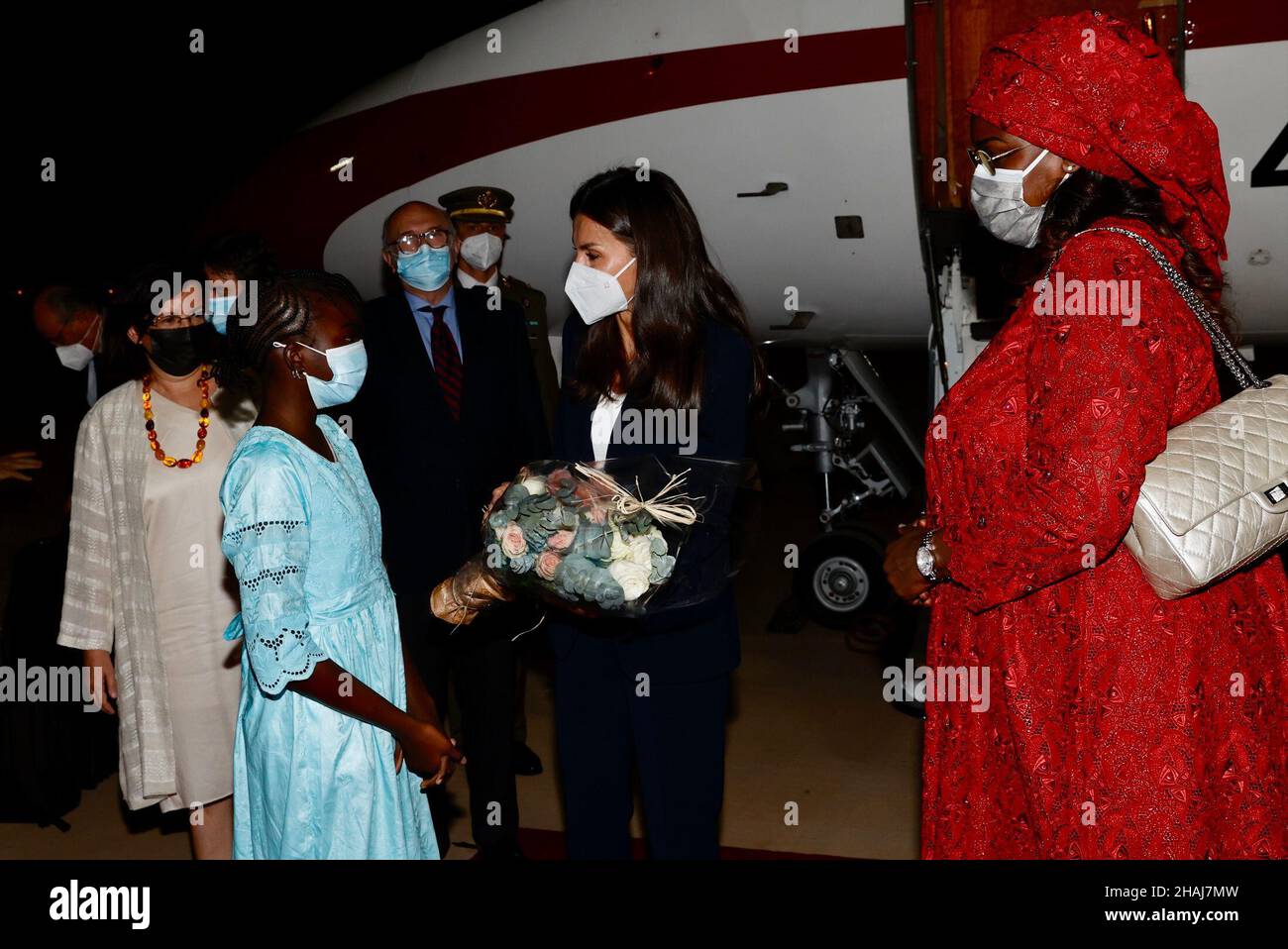 12122021 Reine Letizia arrivée à l'aéroport international Blaise