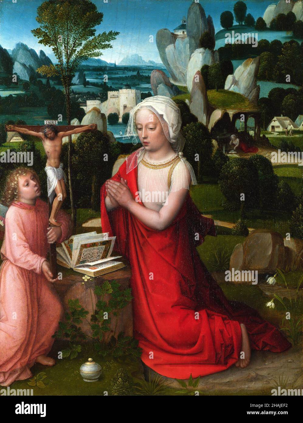 La Madeleine dans un paysage par Adriaen Isenbrandt (Adriaen Ysenbrandt:c.1480/1490-1551), huile sur chêne, c.1520 Banque D'Images