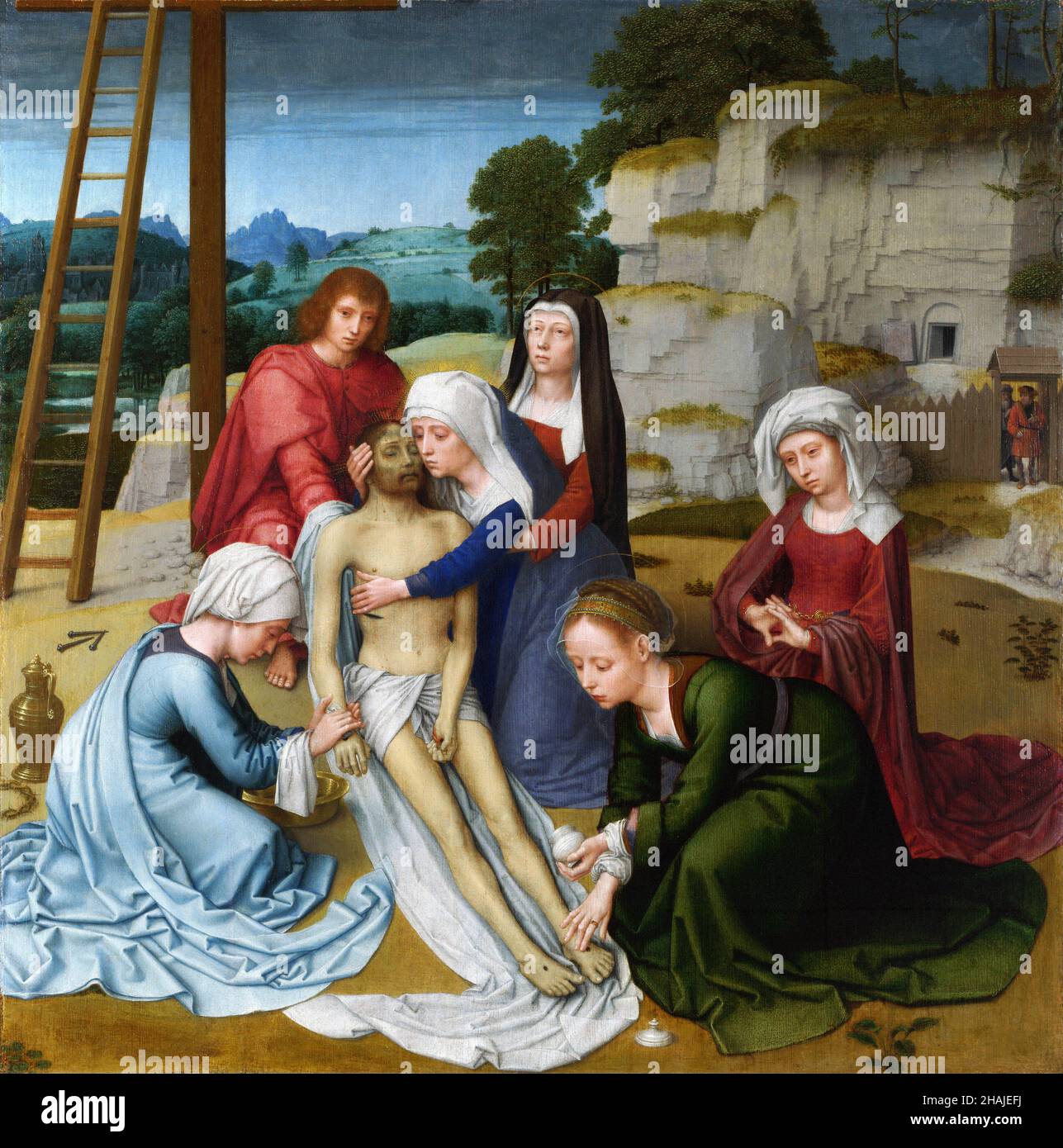 Lamentation de Gerard David (1460-1523), huile sur panneau de chêne, c.1515-23 Banque D'Images
