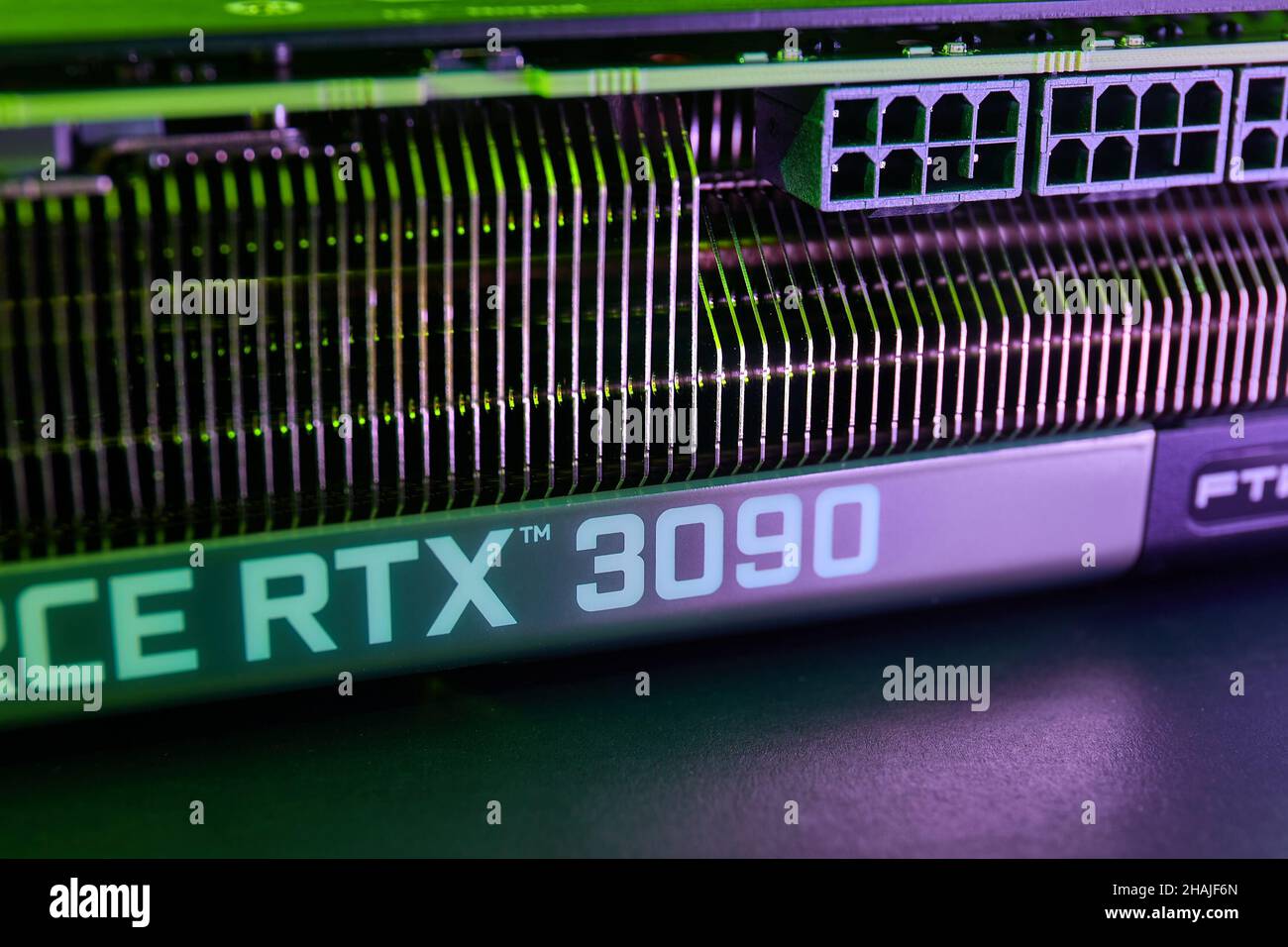 Ecran GPU EVGA GeForce RTX 3090 Nvidia Banque D'Images