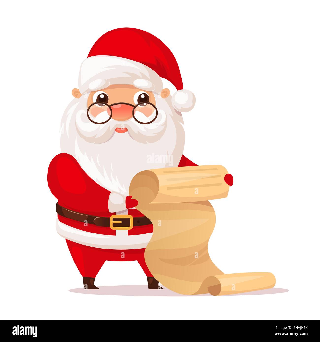 Père Noël Cadeau de Noël Dessin Animé Liste de contrôle Image Vectorielle  Stock - Alamy